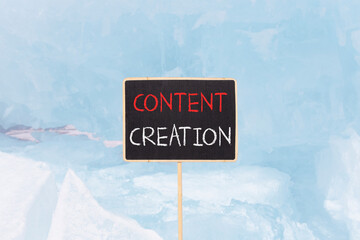 Time for content creation symbol. Concept words Content creation on beautiful yellow black...