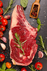 raw beef rib steak
