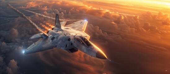 Skyward Soar: Fighter Jet Dominating the Skies. Generative ai