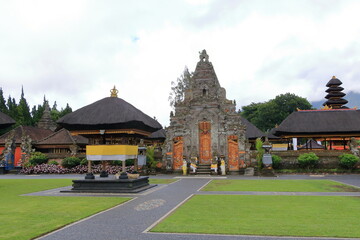 area around the Pura Ulun Danu Beratan, Hindu temple on Bratan lake landscape, Bali, Indonesia