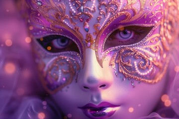 portrait of a woman in carnival mask. Generative ai