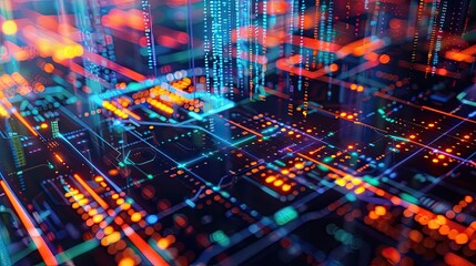 Obraz premium Abstract of cryptocurrency markets and digital asset exchanges