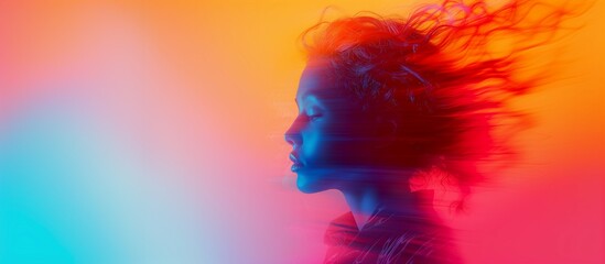 Dynamic Motion: Blurred Abstract Figure on Gradient Background. Generative ai