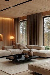 Modern Living Room With Large Window