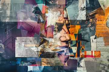 Abstract Collage of Urban Lifestyle and Culture