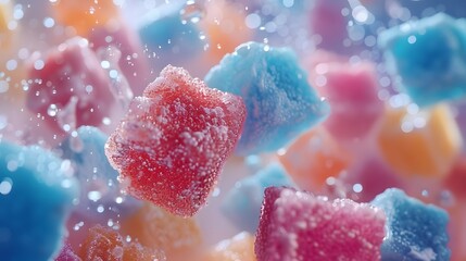 Vibrant Jelly Bean and Candy Assortment: A colorful mix of jelly beans, eggs, and candies in various fruity flavors, perfect for satisfying your sweet tooth Featuring strawberry, berry, and lemon deli