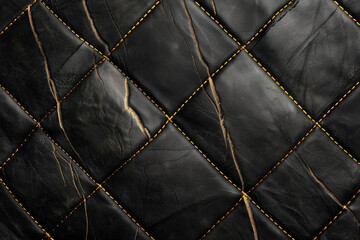 Elegant black leather with gold lines pattern for background
