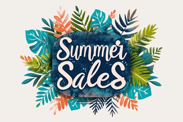 Obraz premium summer sale logo vector illustration