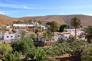 landscape of historic town of Betancuria, the oldest village on the Canary Islands, Fuerteventura, Spain