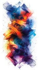 Abstract double exposure watercolor smoke Digital illustration