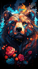 数字艺术风格熊