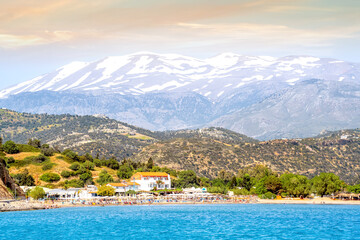 Blick auf Agia Galini, Kreta, Griechenland  - obrazy, fototapety, plakaty