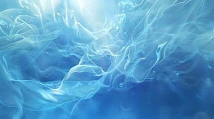 abstract blue background with smooth lines and waves, 3d render illustration