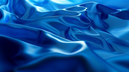 Obraz premium Closeup of blue satin fabric texture background. 3d render illustration