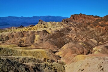 Zabriskie Point - view of erosional landscape composed of sediments from Furnace Creek Lake, which...