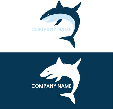Shark logo design, studio logo, shark vector illustration