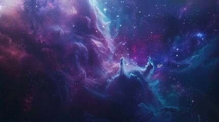A cosmic nebula background, with swirling colors and sparkling stars, capturing the ethereal beauty of outer space. - obrazy, fototapety, plakaty