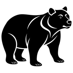 Bear Silhouette art logo vector illustration isolated on white background.

