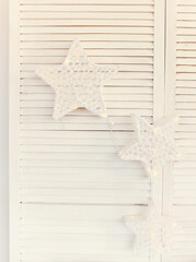 Fototapeta na wymiar Decorative stars on white background