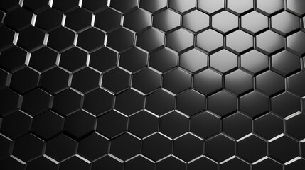 Abstract Black and White Hexagonal Pattern