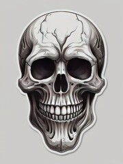 Obraz premium a drawing of a skull with a tattoo of a skull 