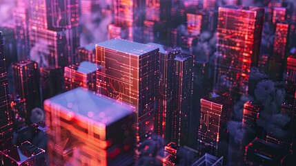 Obraz premium digital fortress with encrypted walls representing cyber security