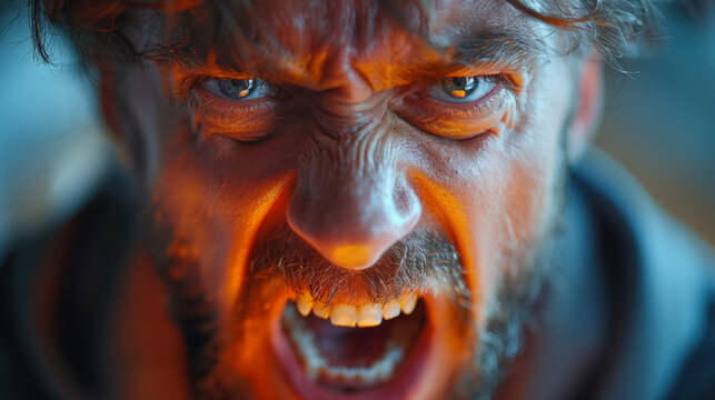 Close-up portrait of a angry man