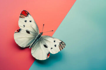 An isolated butterfly on a color background