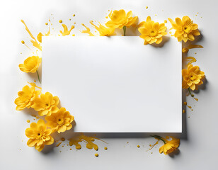 Blank  letter bordered by yellow blossoms