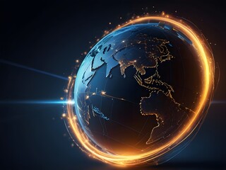 Golden Globe Illuminated in Space