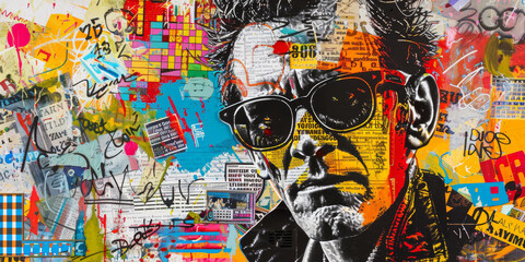 Obraz premium Urban Style Portrait with Graffiti Art Background