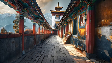 Fototapeta na wymiar Buddhist monastery in Tibet