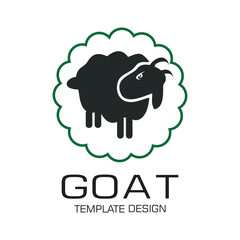 Goat logo design simple concept Premium Vector
