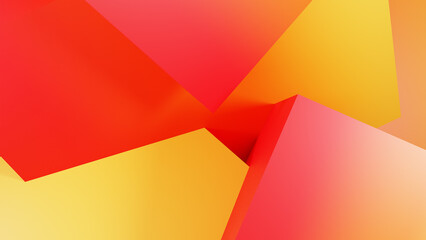 Close up of red and yellow geometric pattern on white background