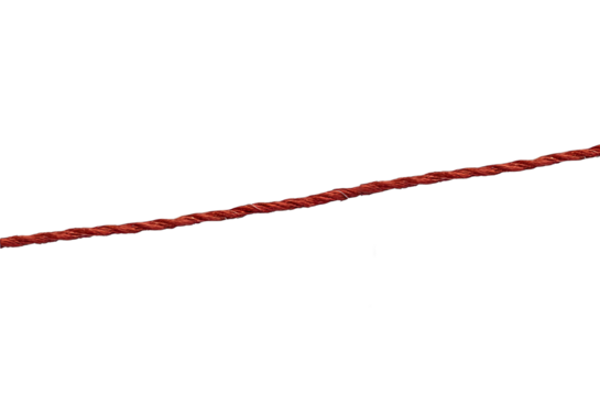 Close-up of red threads on a transparent background
