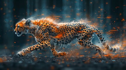 Fiery Sprint of the Cheetah