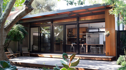 Naklejka premium The renovation of a modern home extension in Melbourne.