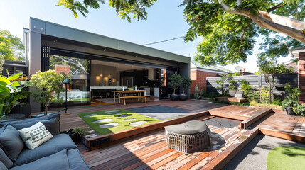 Obraz premium The renovation of a modern home extension in Melbourne.