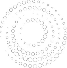 Dotted circular spiral halftone frame. Element for design