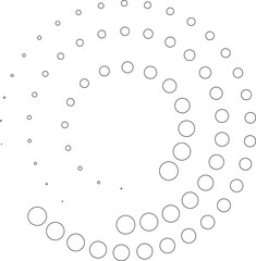 Dotted circular spiral halftone frame. Element for design