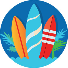 Surfboards, Surfing the Sunset: Vibrant Boards Await