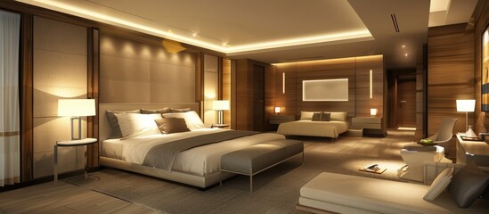 Attractive and contemporary interior design for home and hotel bedrooms.