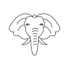 elephant head outline. 
