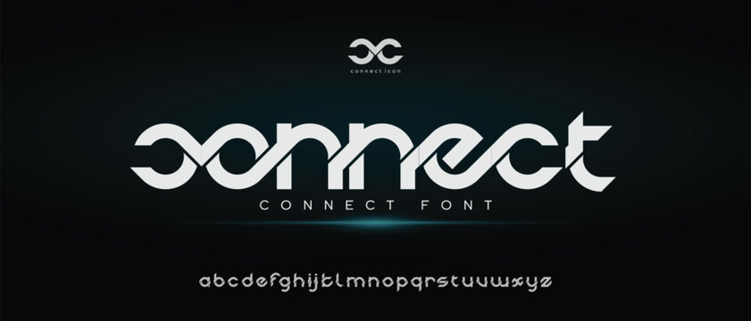 Abstract elegant modern alphabet with urban style template