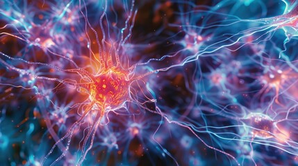 Fototapeta premium neural network algorithms processing information