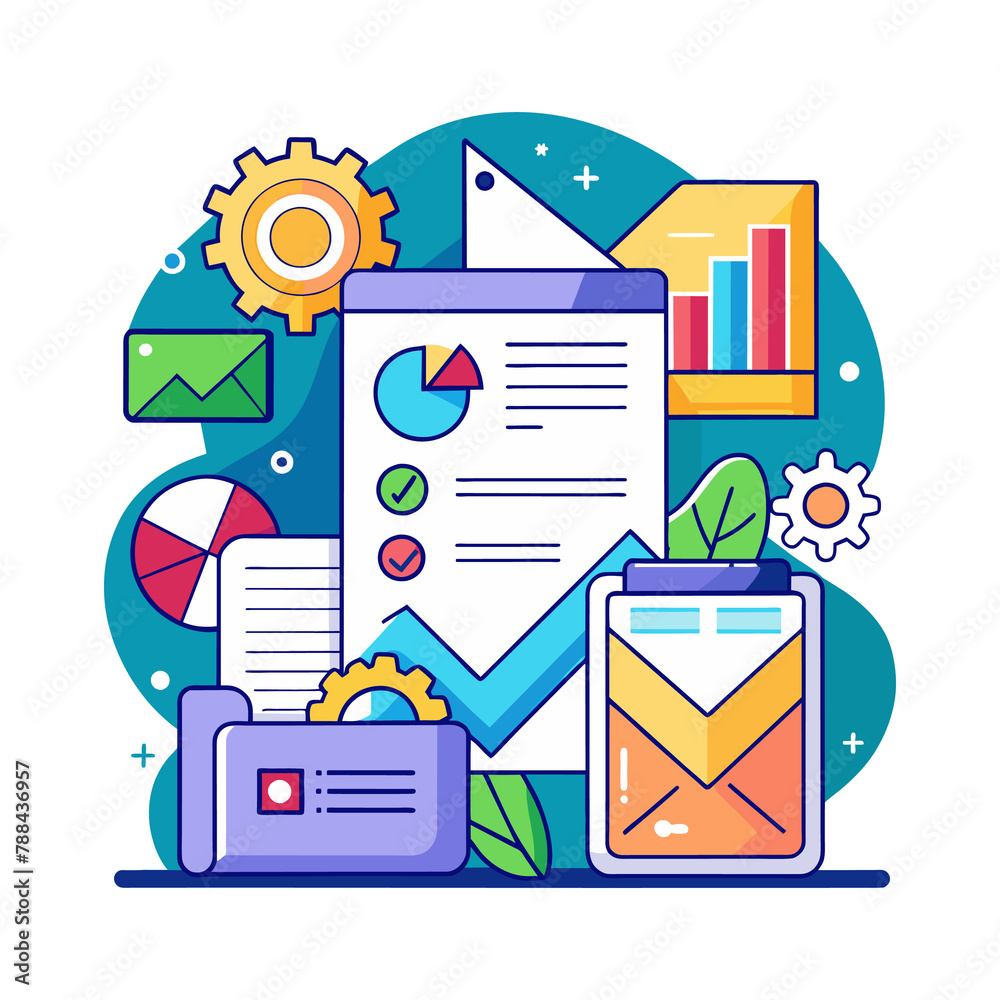 Fototapete dashboard template interface admin panel with graphs chart diagrams vector template generated by ai