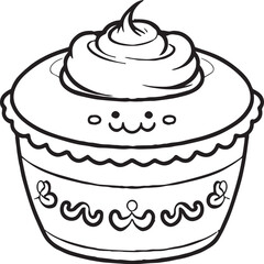 Kawai food coloring pages. Food outline for coloring book