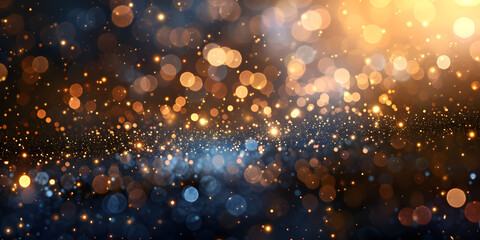Gold abstract bokeh on blur background.