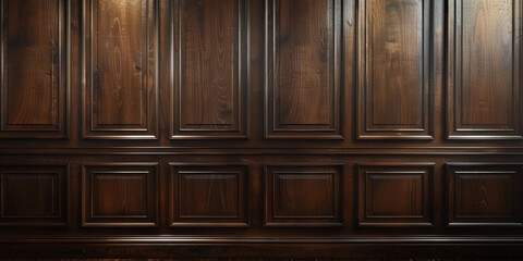 brown  paneling wall background  , empty room interior with  wooden wall panels, copy space, Luxury wood paneling background or texture