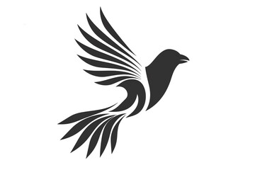 A meticulously composed image of a minimalistic bird logo, with bold vector lines accentuated against a pristine white background, captured in stunning high definition.